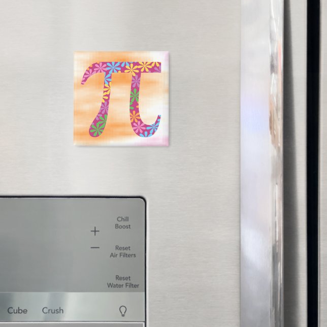 Spring Pi © Floral Math Symbol Pink Orange Magnet (In Situ (Fridge))