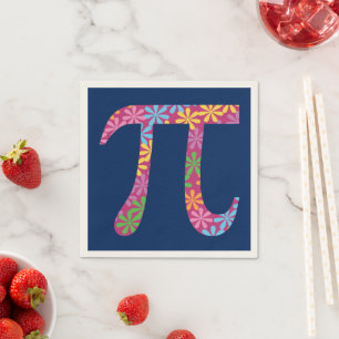 Spring Pi - Flowery Colourful Pi Day Paper Napkins
