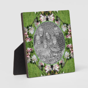 Spring Pink And White Blossoms Add Your Photo Plaque