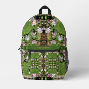Spring Pink And White Blossoms Personalised Printed Backpack
