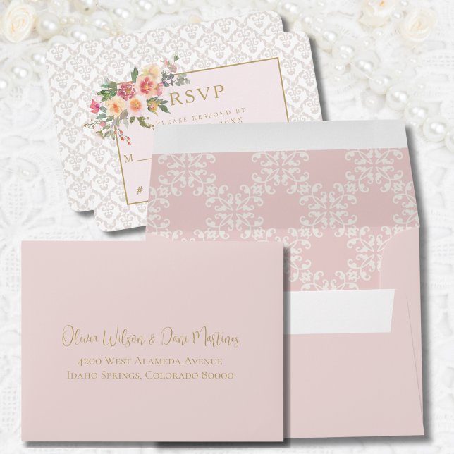 Spring Pink Blush Floral Response RSVP Envelope (Creator Uploaded)