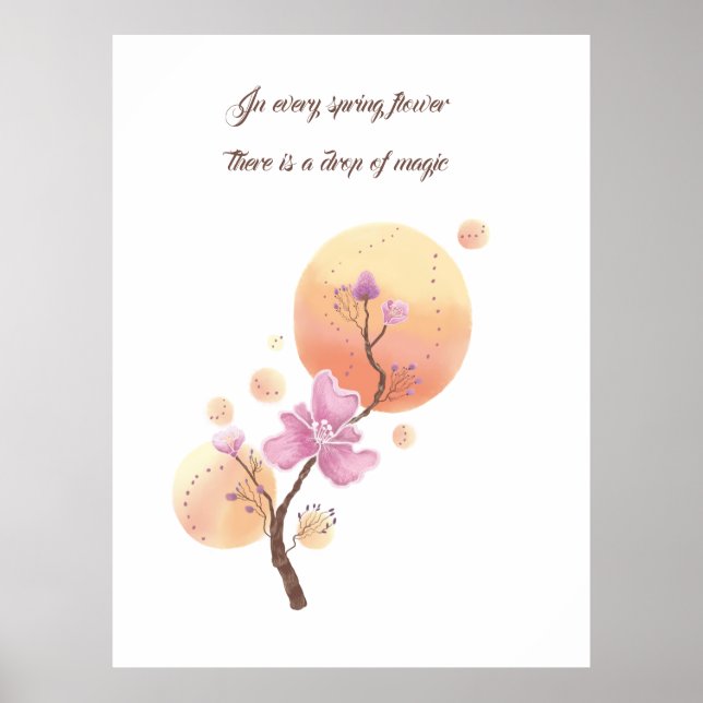  Spring pink  flowers Mother day  Poster (Front)