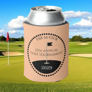 Spring Pink Golf Tournament Club Name Can Cooler