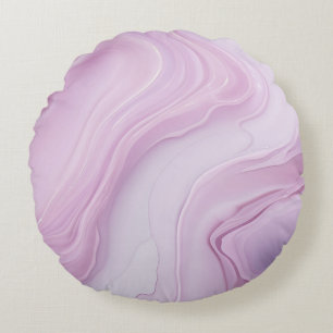  Spring Pink Light Pink Marble Swirl  Round Cushion