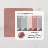 Spring Pink & Mauve Wedding Colour Palette Card