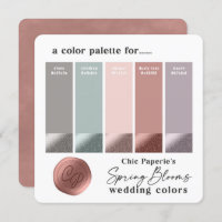 Spring Pink & Mauve Wedding Colour Palette Card