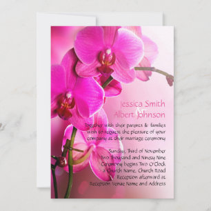 Spring Pink Orchid Wedding Invite