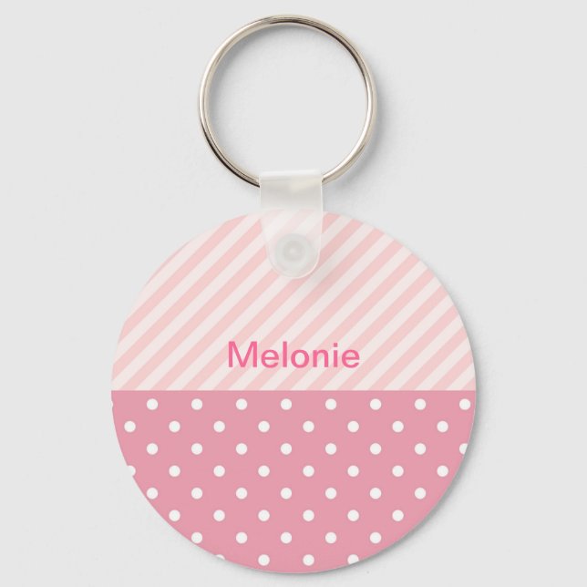 Spring Pink Patterns Key Ring (Front)