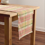 Spring Pink Plaid Table Runner<br><div class="desc">The perfect table runner for your Springtime or Easter table-scape. Pastel pinks and yellows with a touch of spring green create a happy and uplifting plaid that your dinner guests will enjoy... almost as much as dinner! This is part of the Happy Easter Collection in the S.Marie Holiday collection, look...</div>