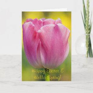 Spring Pink Tulip Greeting Card