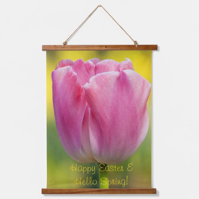 Spring Pink Tulip Tapestries (Front)