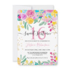 Spring pink yellow floral gold script Sweet 16