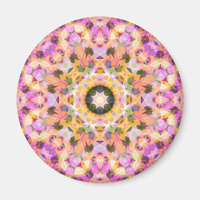 Spring Pink Yellow Green Star for Springtime Magnet (Front)