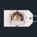 Spring Pinks Watercolor Floral Save The Date Gift Tags<br><div class="desc">Celebrate in style with these stylish and very trendy wedding save the date tags. This design is easy to personalise with your special event wording and your guests will be thrilled when they receive these fabulous tags.</div>