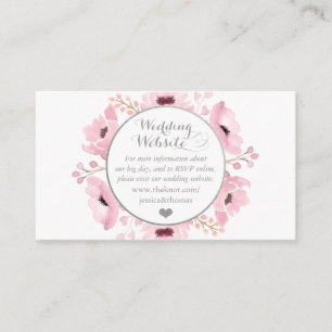 Spring Pinks Watercolor Floral Wedding Collection Enclosure Card