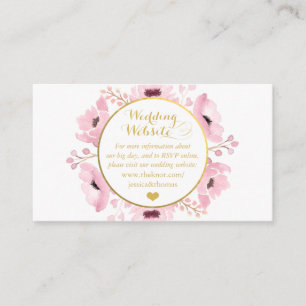 Spring Pinks Watercolor Floral Wedding Collection Enclosure Card