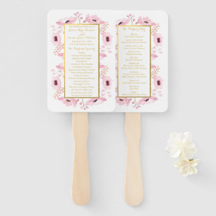 Spring Pinks Watercolor Floral Wedding Collection Hand Fan