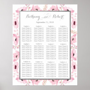 Spring Pinks Watercolor Floral Wedding Collection Poster