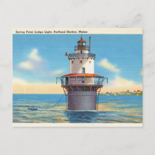 Spring Point Ledge Light, Portland Harbour, Maine Postcard