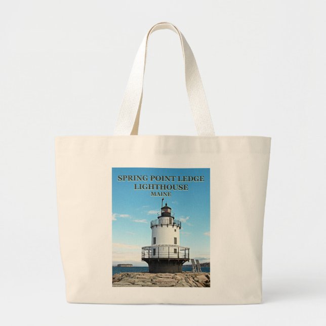 Spring Point Ledge Lighthouse, Maine Tote Bag (Front)