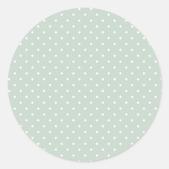 Spring Polka Dots Classic | Muted Sage Round Sticker (Front)