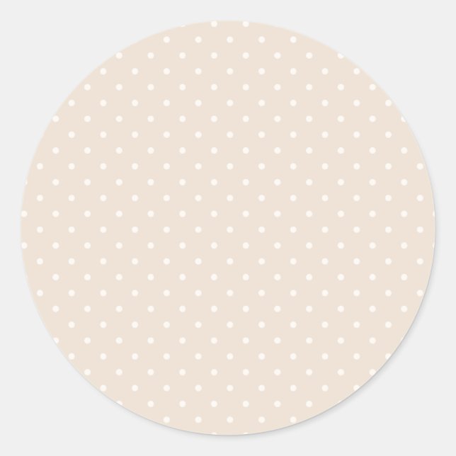Spring Polka Dots Classic | Soft Linen Round Sticker (Front)