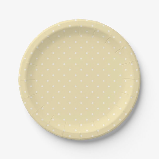 Spring Polka Dots Micro | Buttercream Paper Plate (Front)