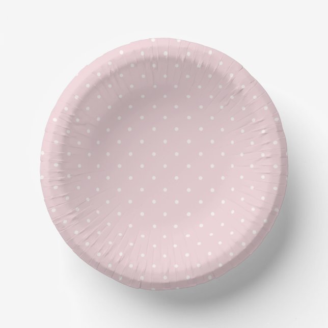 Spring Polka Dots Micro | Soft Blush Paper Plate (Front)