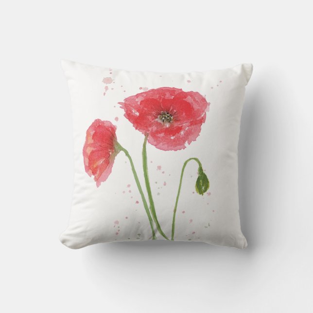 Spring Poppies Cushion (Front)
