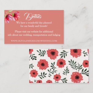 Spring Poppies Wedding Details Enclosure Card