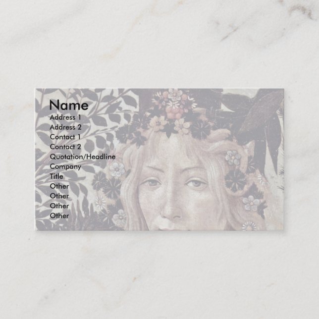 Spring (Primavera)  By Botticelli Sandro Business Card (Front)