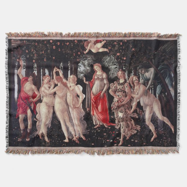 Spring Primavera Sandro Botticelli Renaissance Throw Blanket (Front)