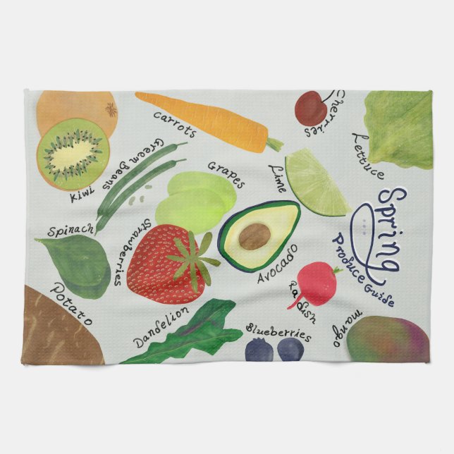Spring Produce Guide  Tea Towel (Horizontal)