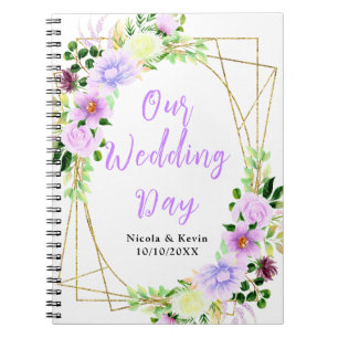 Spring Purple Floral Wedding Planner Notebook