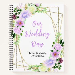 Spring Purple Floral Wedding Planner Notebook