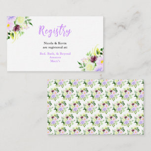 Spring Purple Floral Wedding Registry Enclosure Card