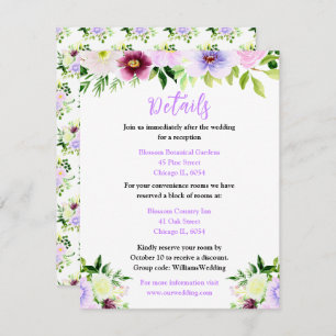 Spring Purple Flowers with Foliage Enclosure Card