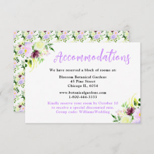 Spring Purple Flowers with Foliage Enclosure Card