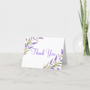 Spring Purple Watercolor Floral Wedding Thank You