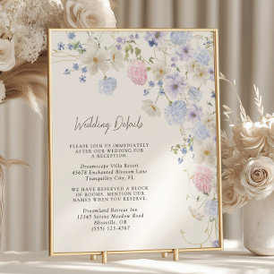 Spring Purple Wildflowers Wedding Enclosure Card