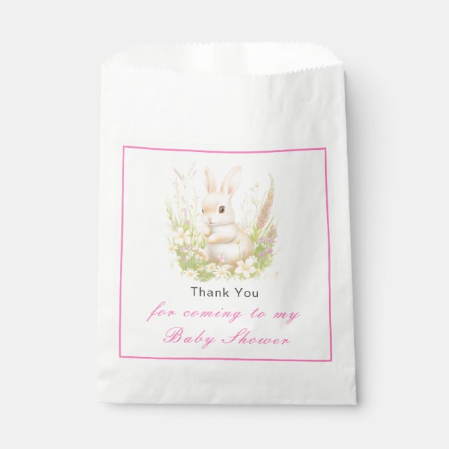 Spring Rabbit Baby Shower Favour Bags (Front)
