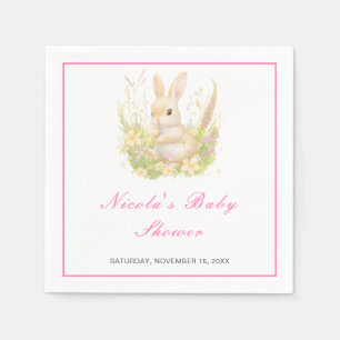 Spring Rabbit Baby Shower Napkin