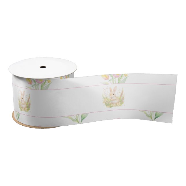 Spring Rabbit Baby Shower Satin Ribbon (Spool)