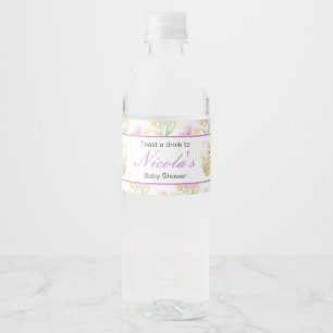 Spring Rabbit Baby Shower Water Bottle Label