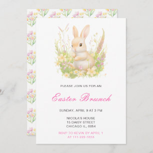 Spring Rabbit Easter Brunch Invitation