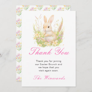 Spring Rabbit Easter Brunch Thank You Card