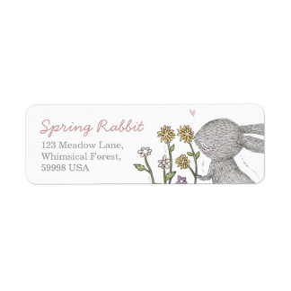 Spring Rabbit Return Address Label