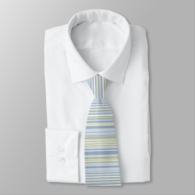 Spring Rain and Tropical Blue Stripes Tie (Tied)