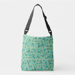 spring rain, aqua forest and sea green dots crossbody bag