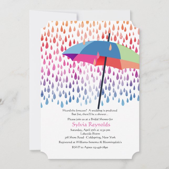 Spring Rain Bridal Shower Invitation (Front)